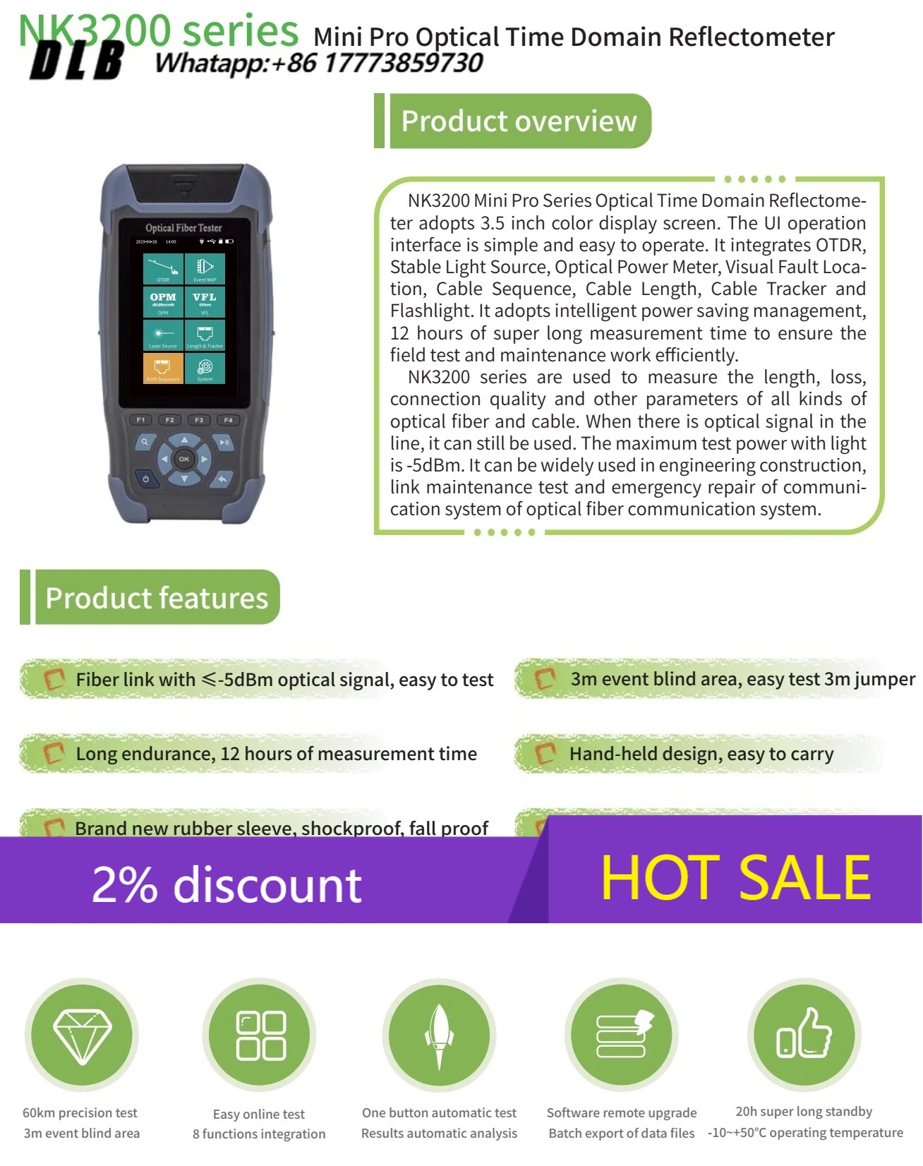 Optical Time Domain Reflectometer Otdr 1310 1550Nm - NK3200D OTDR Optik Zaman Alanı Reflektometresi